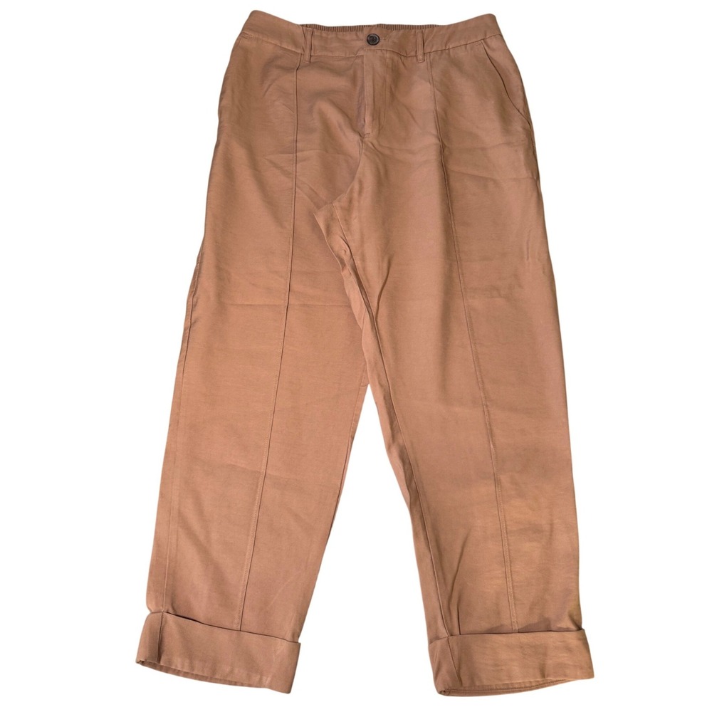 A New Day Womens Tapered Ankle Pants Brown Egg Pintuck Cuffed Size 14‎ 018049231